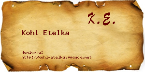 Kohl Etelka névjegykártya